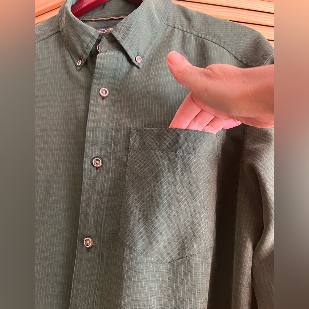 Exofficio Mens Size Large Hiking Travel Poly Blend Long Sleeve Button Down - Picture 3 of 16